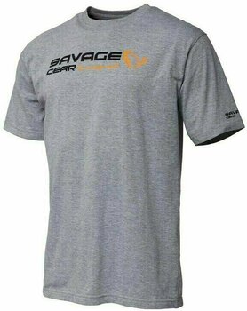 Tricou Savage Gear Tricou Signature Logo T-Shirt Grey Melange XL - 1