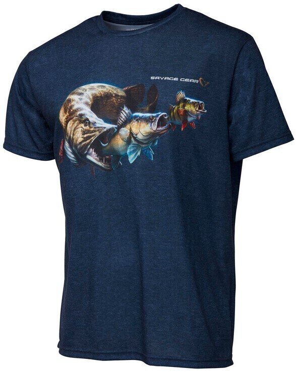 Tee Shirt Savage Gear Tee Shirt Cannibal Tee Blue L