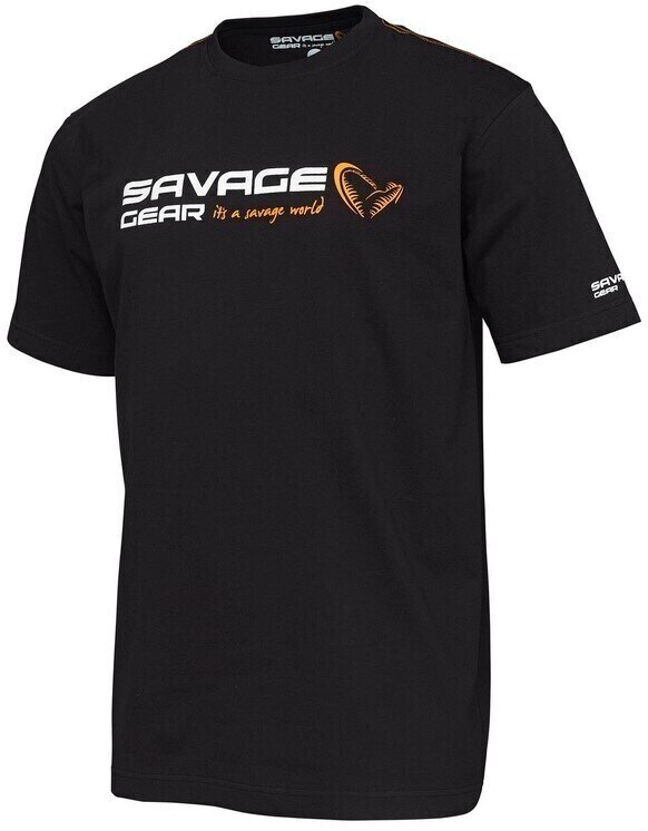 Tričko Savage Gear Tričko Signature Logo T-Shirt Black Ink L