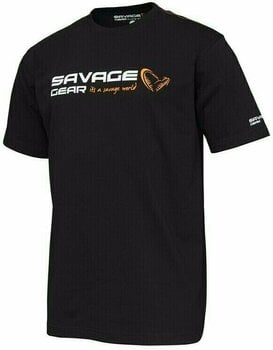 Тениска Savage Gear Тениска Signature Logo T-Shirt Black Ink L - 1