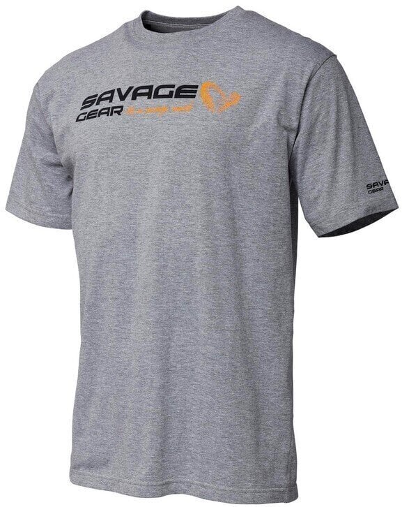 Тениска Savage Gear Тениска Signature Logo T-Shirt Grey Melange S