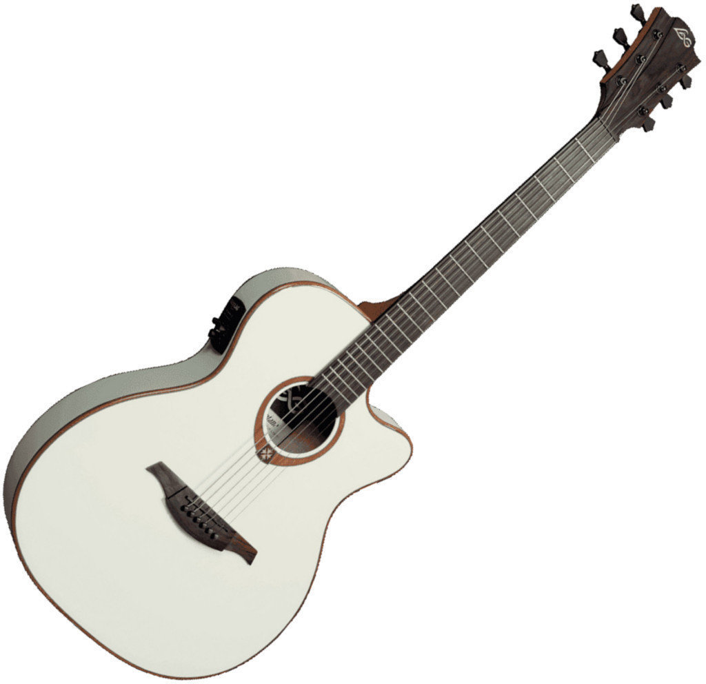 electro-acoustic guitar LAG Tramontane T100ASCE Ivory