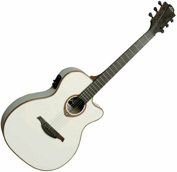 electro-acoustic guitar LAG Tramontane T100ASCE Ivory - 1