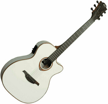 Chitarra Semiacustica Dreadnought LAG Tramontane T100ASCE Ivory - 1