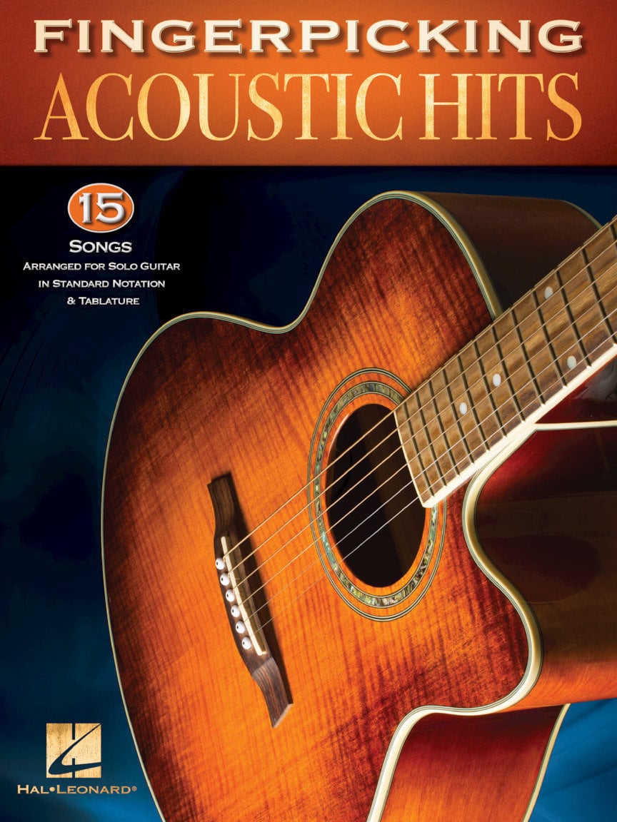 Partitura para guitarras e baixos Hal Leonard Fingerpicking Acoustic Hits Livro de música