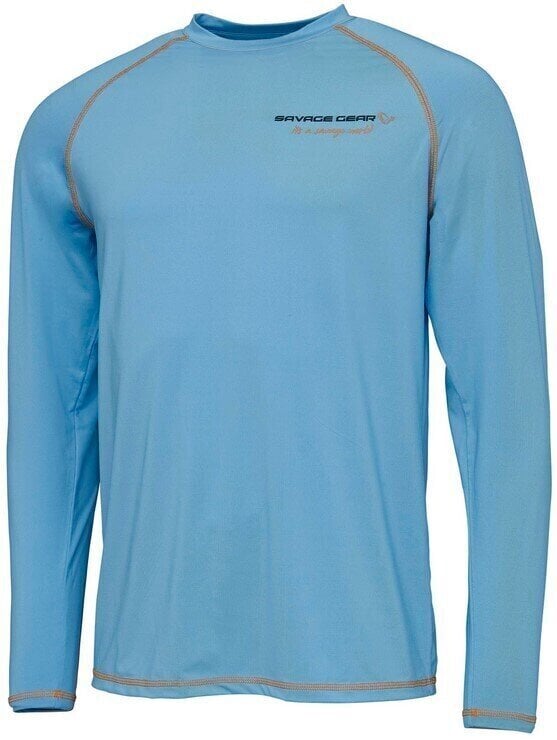 Tee Shirt Savage Gear Tee Shirt Aqua UV Long Sleeve Tee Bonnie Blue 2XL
