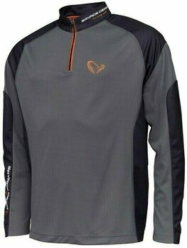 T-Shirt Savage Gear T-Shirt Tournament Shirt 1/2 Zip Sedona Grey M - 1