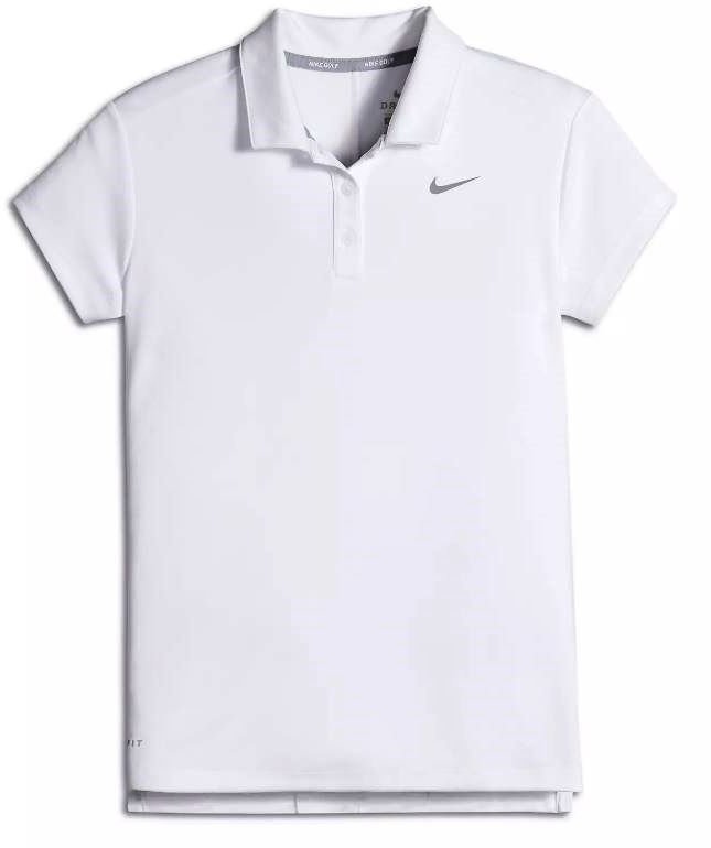 Polo Shirt Nike Dry Polo Sl White/Flt Silver Womens XS