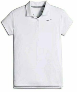 Rövid ujjú póló Nike Dry Polo Sl White/Flt Silver Womens S - 1