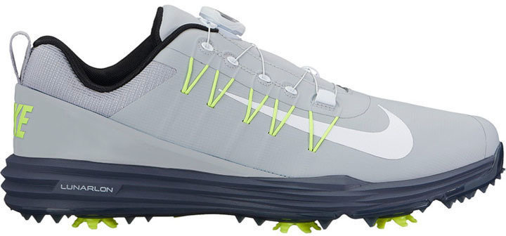 Golfskor för herrar Nike Lunar Command 2 BOA Mens Golf Shoes Wolf Grey/Blue/Volt/White US 7