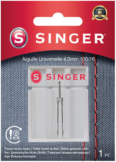 Agujas para Máquinas de Coser Singer 4 mm 1x100 Aguja de coser doble