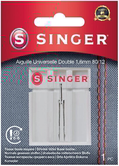 Aiguille pour machine à coudre Singer 1,6 mm 1x80 Aiguille pour machine à coudre