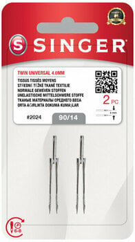 Nåle til symaskiner Singer 2024 - 90/14, 4,0 mm - 2x Double Sewing Needle - 1