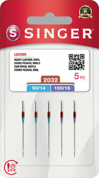 Nåle til symaskiner Singer 2032 - 90/14, 100/16 - 5x Single Sewing Needle - 1