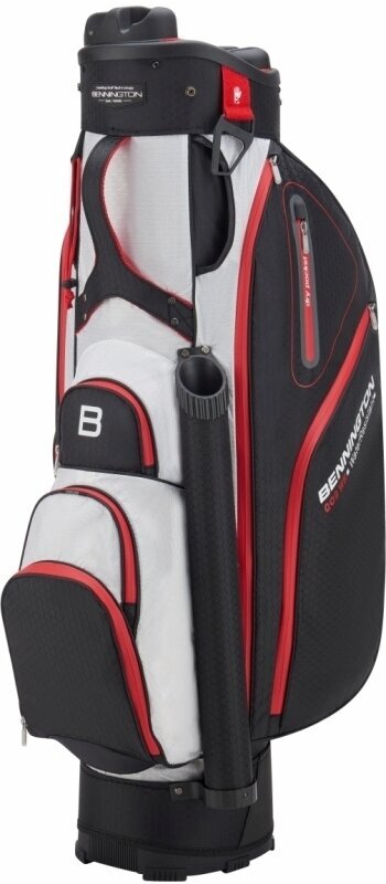 Borsa da golf Cart Bag Bennington QO 9 Water Resistant Black/White/Red Borsa da golf Cart Bag