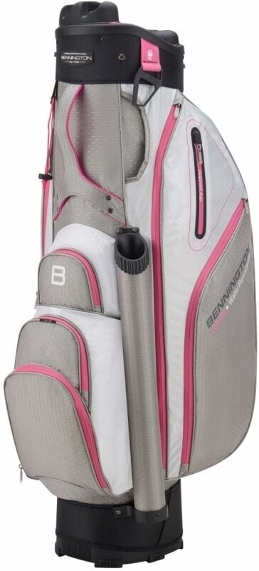 Sac de golf Bennington QO 9 Water Resistant Grey/White/Pink Sac de golf