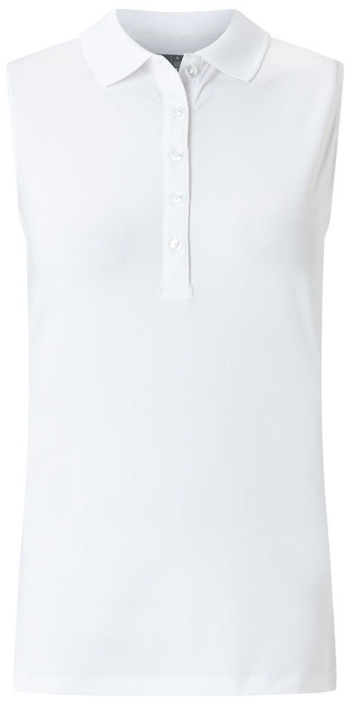 Koszulka Polo Callaway Sleeveless Micro Hex Polo Bright White S Womens