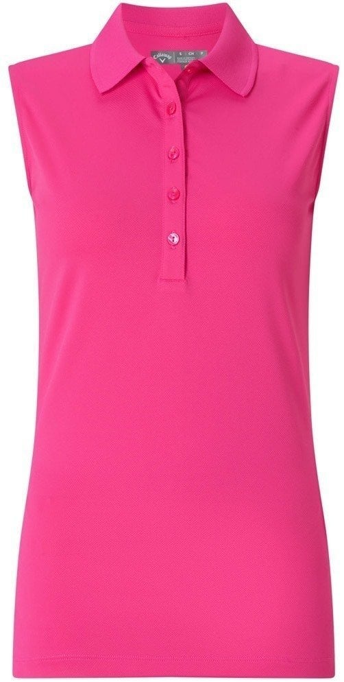 Polo Shirt Callaway Sleeveless Micro Hex Polo Pink Yarrow XXL Womens