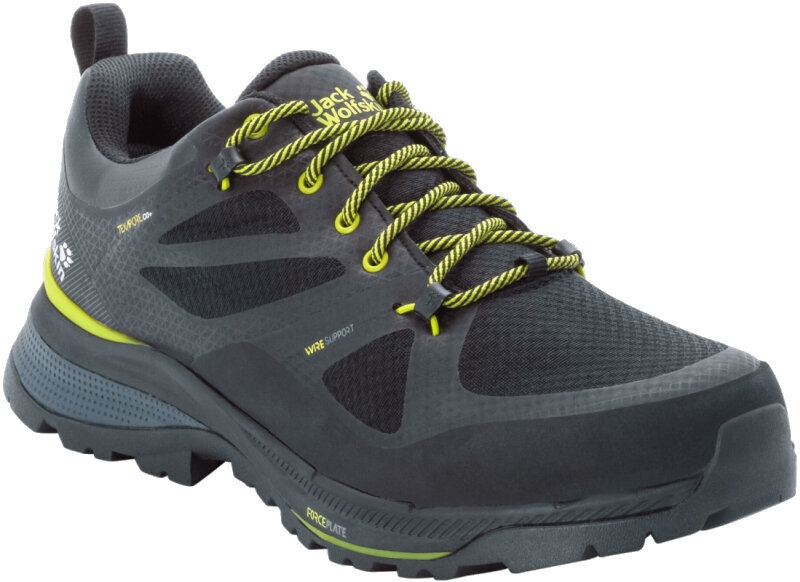 Mens Outdoor Shoes Jack Wolfskin Force Striker Texapore Low Black/Lime 44 Mens Outdoor Shoes