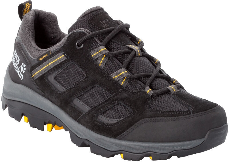 Moški pohodni čevlji Jack Wolfskin Vojo 3 Texapore Low Black/Burly Yellow XT 45 Moški pohodni čevlji