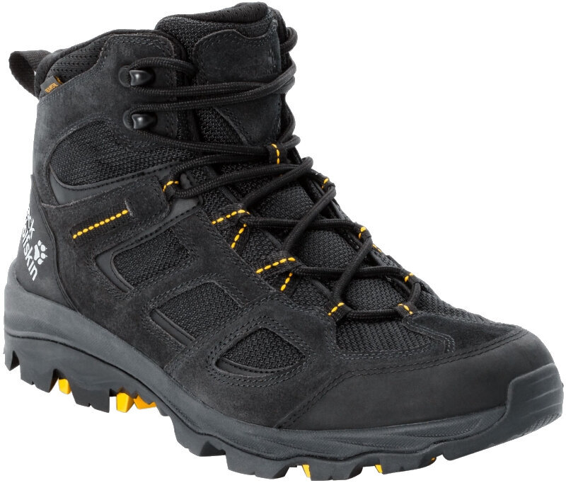 Mens Outdoor Shoes Jack Wolfskin Vojo 3 Texapore Black/Burly Yellow XT 45 Mens Outdoor Shoes