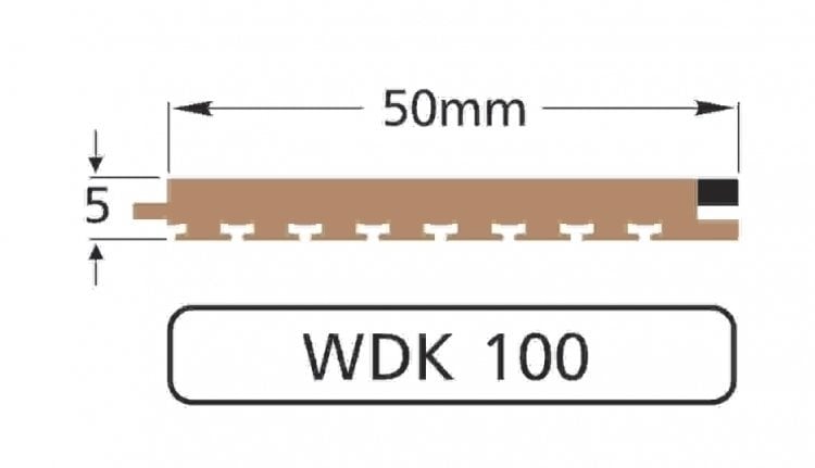 PVC Teak Wilks Dek-King WDK 100-10 50mm x 10m schwarze Fuge