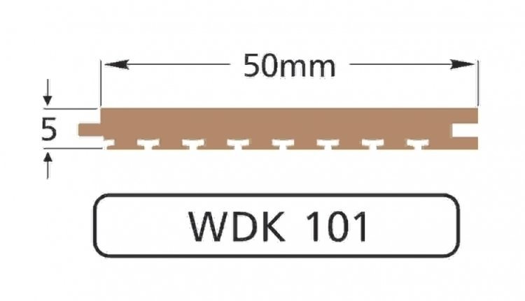 PVC Teak Wilks Dek-King WDK 101-10 50mm x 10m ohne Fuge