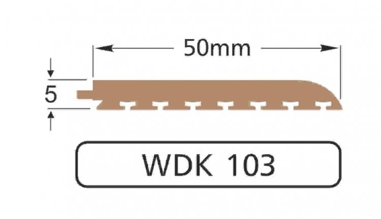 Teca de PVC para barco Wilks Dek-King WDK 103-10 50mm x 10m