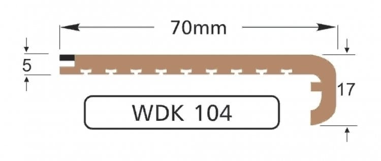 Teca de PVC para barco Wilks Dek-King WDK 104-10 70mm x 10m