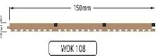 PVC Teak Wilks Dek-King WDK 108 150mm Dreifach-Planke schwarze Fuge 10m