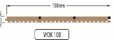 PVC Teak Wilks Dek-King WDK 108 150mm Dreifach-Planke schwarze Fuge 10m - 1