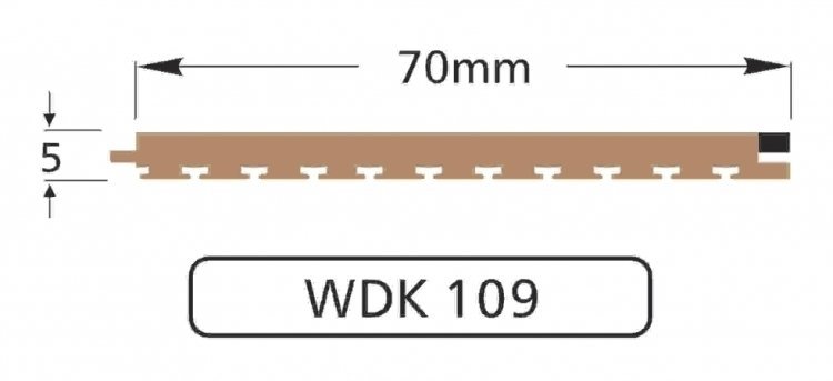 PVC Teak Wilks Dek-King WDK 109 70mm x 10m schwarze Fuge