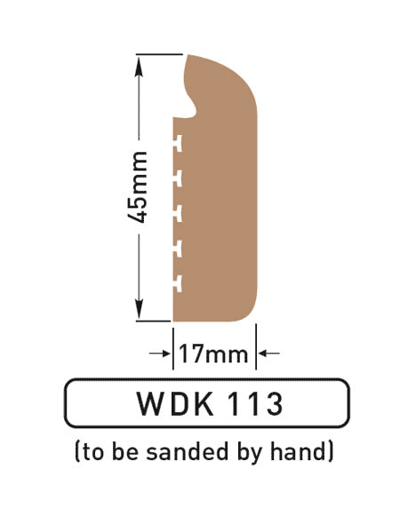 PVC Teak Wilks Dek-King WDK 113 45mm x 17mm x 5m