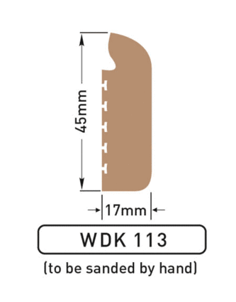 Teca de PVC para barco Wilks Dek-King WDK 113 45mm x 17mm x 5m - 1