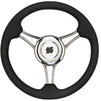 Timone Ultraflex V21B Steering Wheel Stainless 350 PU - Black