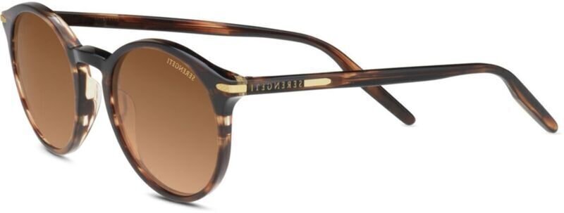 Életmód szemüveg Serengeti Leonora Shiny Striped Brown/Polarized Drivers Gradient M Életmód szemüveg