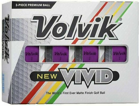 Нова топка за голф Volvik Vivid 2020 Golf Balls Purple - 1