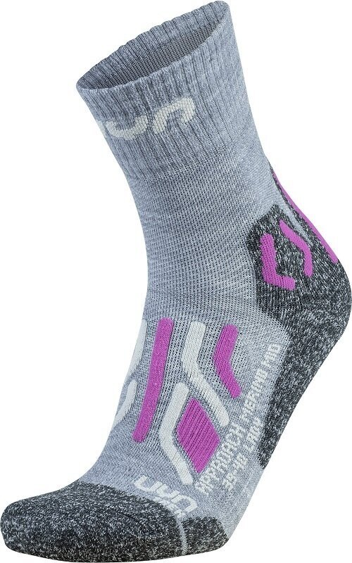 Socks UYN Man Trekking Approach Merino Mid Light Grey/Pink 39-40 Socks