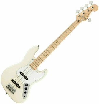 5-saitiger E-Bass, 5-Saiter E-Bass Fender Squier Affinity Series Jazz Bass V MN WPG Olympic White - 1