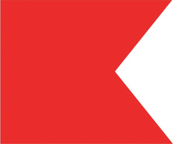 Bandeira de sinalização marítima Talamex B Bandeira de sinalização marítima 30 x 36 cm