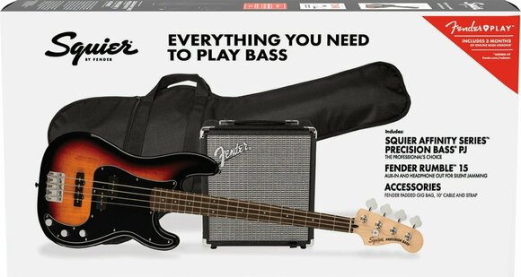 Basse électrique Fender Squier Affinity Series Precision Bass PJ Pack LRL 3-Color Sunburst - 1