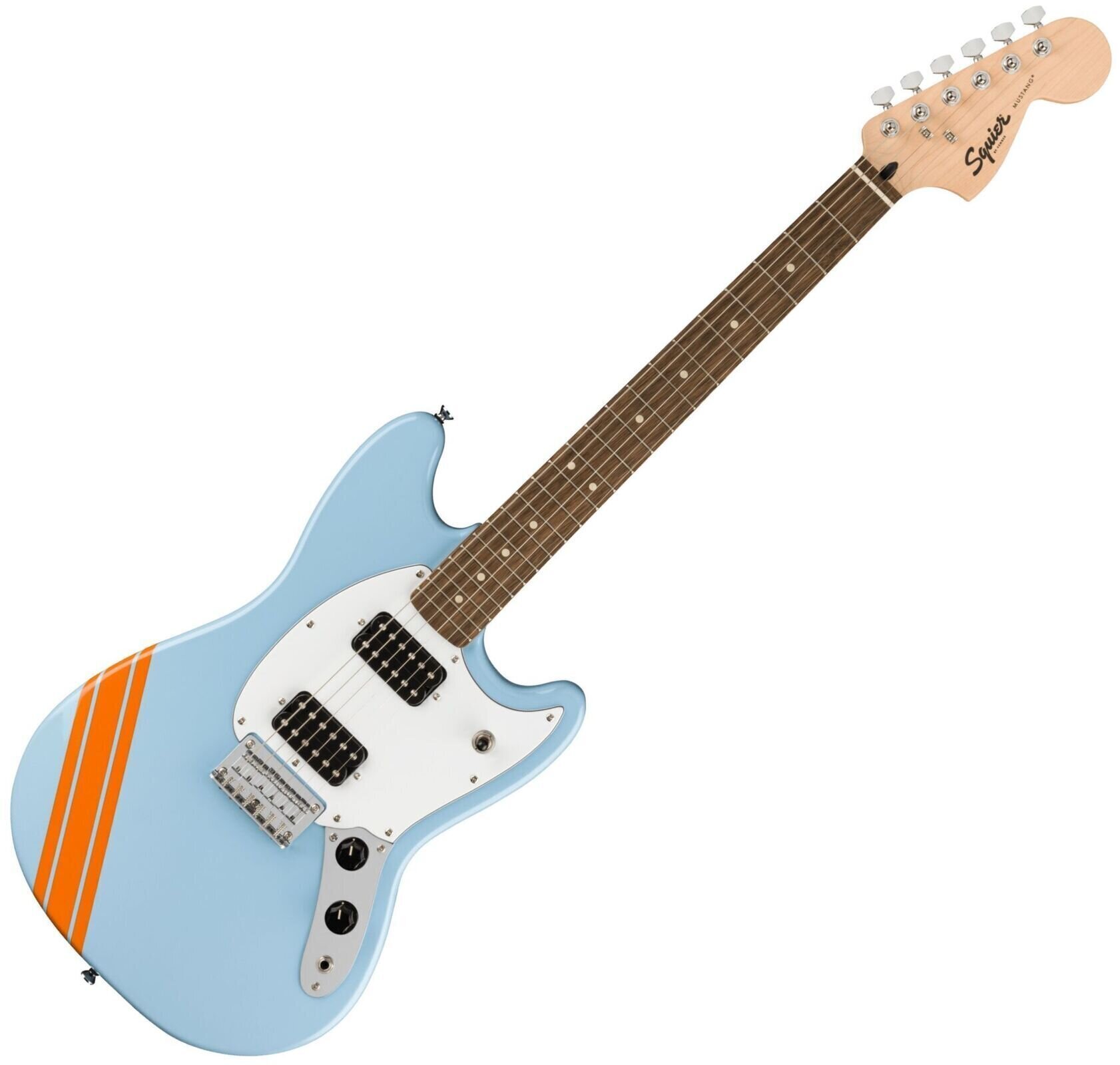 Guitarra electrica Fender Squier FSR Bullet Competition Mustang HH LRL WPG Daphne Blue