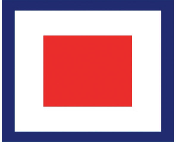 Bandeira de sinalização marítima Talamex W Bandeira de sinalização marítima 30 x 36 cm