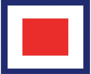 Bandeira de sinalização marítima Talamex W Bandeira de sinalização marítima 30 x 36 cm