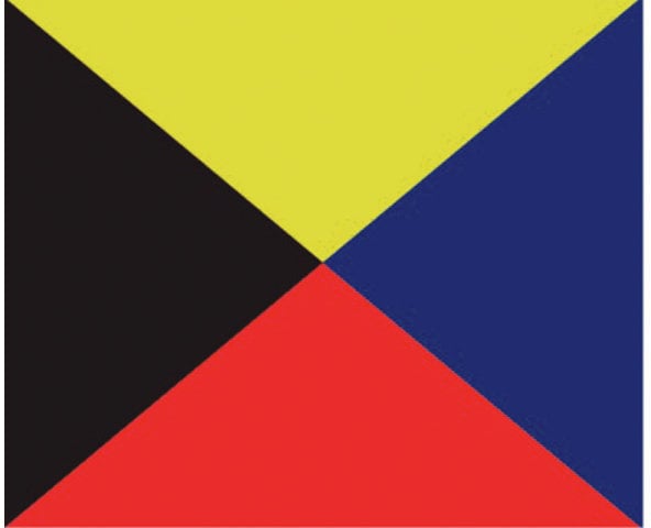 Flaga sygnalizacyjna Talamex Z Flaga sygnalizacyjna 30 x 36 cm
