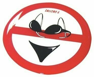 Naklejka jachtowa Lalizas Silicone Sticker 80mm - 'No swimsuits' - 1