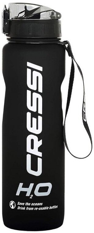 Water Bottle Cressi H2O Frosted 600 ml Black Water Bottle