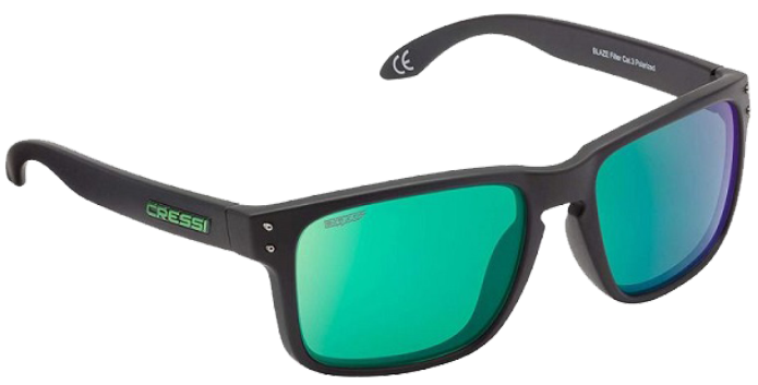 Óculos de náutica Cressi Blaze Black/Green/Mirrored Óculos de náutica