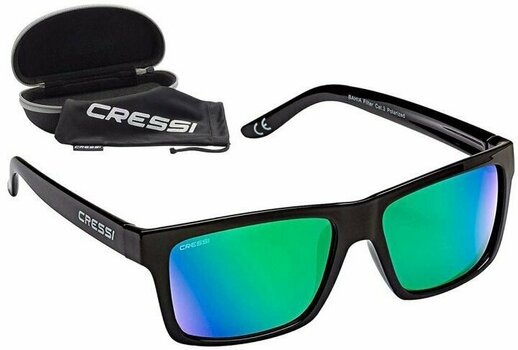 Sonnenbrille fürs Segeln Cressi Bahia Black/Green/Mirrored Sonnenbrille fürs Segeln - 1
