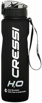 Water Bottle Cressi H2O Frosted 1 L Black Water Bottle - 1